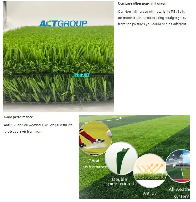 Unfilled Soccer Artificial Grass/Synthetic Grass/Artificial Turf for Football Court Y30-R1