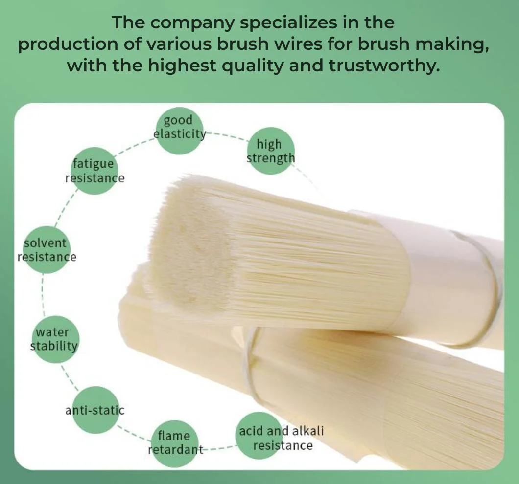 Plastic Natural White Bristle Imitation Solid Tapered Synthetic Pet Filaments for Paint Brush